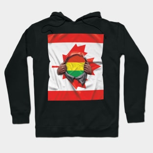 Bolivia Flag Canadian Flag Ripped - Gift for Bolivian From Bolivia Hoodie